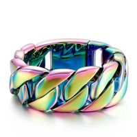 Hip Hop Einfarbig Titan Stahl Patchwork 18 Karat Vergoldet Männer Armbänder sku image 6