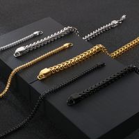 Simple Style Solid Color Titanium Steel Plating Chain 18K Gold Plated Men's Bracelets main image 5