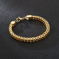 Simple Style Solid Color Titanium Steel Plating Chain 18K Gold Plated Men's Bracelets main image 4