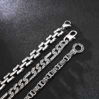 Hip-hop Retro Solid Color Stainless Steel Chain Men's Bracelets main image 4