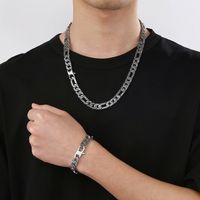 Hip-hop Retro Solid Color Stainless Steel Chain Men's Bracelets main image 5