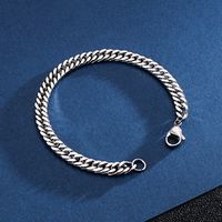 Basic Solid Color Titanium Steel Polishing Chain Men's Bracelets main image 4