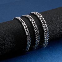 Basic Solid Color Titanium Steel Polishing Chain Men's Bracelets main image 5