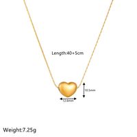 Acero Titanio Chapados en oro de 18k Elegante Enchapado Forma De Corazón Collar Colgante main image 4