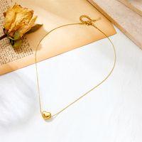 Acero Titanio Chapados en oro de 18k Elegante Enchapado Forma De Corazón Collar Colgante main image 5