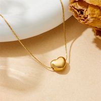 Titanium Steel 18K Gold Plated Elegant Plating Heart Shape Pendant Necklace main image 6