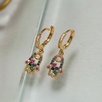 1 Pair Glam Commute Palm Plating Inlay Copper Zircon 18k Gold Plated Drop Earrings main image 3