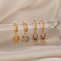 1 Pair Glam Commute Palm Plating Inlay Copper Zircon 18k Gold Plated Drop Earrings main image 1