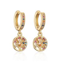 1 Pair Glam Commute Palm Plating Inlay Copper Zircon 18k Gold Plated Drop Earrings sku image 1