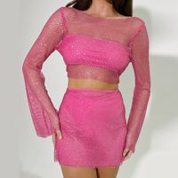 Holiday Women's Streetwear Solid Color Spandex Polyester Sequins Skirt Sets Skirt Sets sku image 7