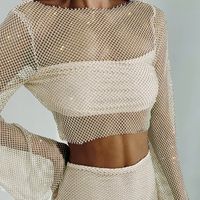Holiday Women's Streetwear Solid Color Spandex Polyester Sequins Skirt Sets Skirt Sets sku image 13