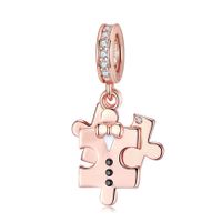 Sweet Simple Style Bow Knot Sterling Silver Plating Inlay Zircon Rose Gold Plated Charms main image 1