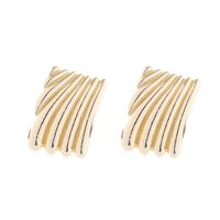 Wholesale Jewelry Elegant Quadrilateral Stripe Alloy None Gold Plated Silver Plated Plating Inlay Ear Studs sku image 1