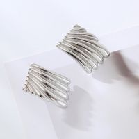 Wholesale Jewelry Elegant Quadrilateral Stripe Alloy None Gold Plated Silver Plated Plating Inlay Ear Studs main image 4