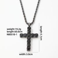 Hip-Hop Vintage Style Simple Style Cross 304 Stainless Steel Alloy Plating Inlay Zircon K Gold Plated Rhodium Plated Men's Pendant Necklace sku image 5