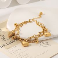 Casual Hip-Hop Modern Style Round Heart Shape Stainless Steel 18K Gold Plated Bracelets In Bulk main image 5