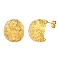 1 Pair Vintage Style French Style Simple Style Solid Color Plating 304 Stainless Steel 18K Gold Plated Hoop Earrings main image 2