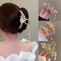 Süss Einfacher Stil Quaste Blume Korn Legierung Überzug Inlay Strasssteine Perle Haarkrallen main image 1
