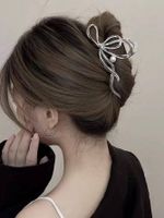 Elegant Dame Einfacher Stil Bogenknoten Imitationsperle Legierung Kunststoff Dreidimensional Haarkrallen sku image 1