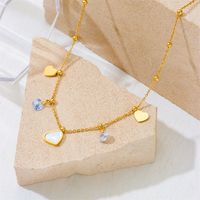 Titanium Steel 18K Gold Plated Classic Style Patchwork Four Leaf Clover Acrylic Zircon Jewelry Set main image 2
