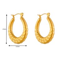 1 Pair Lady Water Droplets Plating Inlay Stainless Steel 18K Gold Plated Ear Studs main image 10