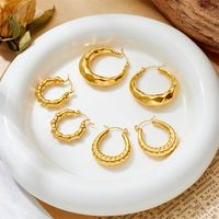 1 Pair Lady Water Droplets Plating Inlay Stainless Steel 18K Gold Plated Ear Studs main image 1