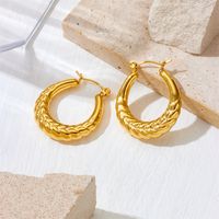 1 Pair Lady Water Droplets Plating Inlay Stainless Steel 18K Gold Plated Ear Studs main image 6