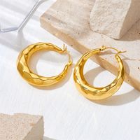 1 Pair Lady Water Droplets Plating Inlay Stainless Steel 18K Gold Plated Ear Studs main image 3