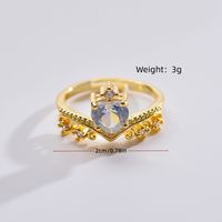 Elegant Heart Shape Copper Inlay Zircon Rings main image 5