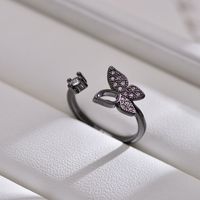 Cute Sweet Butterfly Copper Open Rings main image 3