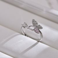 Cute Sweet Butterfly Copper Open Rings sku image 2