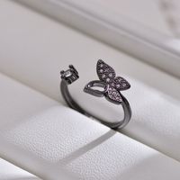 Cute Sweet Butterfly Copper Open Rings sku image 4