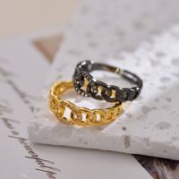 Vintage Style Geometric Copper Plating Open Rings main image 4