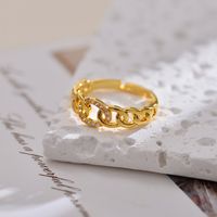 Vintage Style Geometric Copper Plating Open Rings main image 3