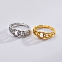 Vintage Style Geometric Copper Plating Open Rings main image 2