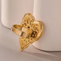 304 Stainless Steel 14K Gold Plated Vacation Simple Style Plating Irregular Heart Shape Open Rings main image 5