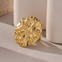 304 Stainless Steel 14K Gold Plated Vacation Simple Style Plating Irregular Heart Shape Open Rings main image 4