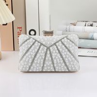 White Pearl Solid Color Square Evening Bags main image 1