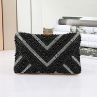 Black Pearl Solid Color Square Evening Bags main image 1