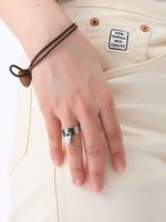 304 Stainless Steel Simple Style Lock Charm Rings main image 2