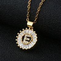 Fashion 26 English Letter Round Copper Necklace sku image 5