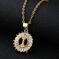 Fashion 26 English Letter Round Copper Necklace sku image 9
