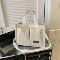 Women's Large Corduroy Solid Color Elegant Square Magnetic Buckle Handbag Tote Bag Crossbody Bag main image 1