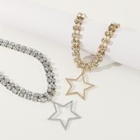 Modern Style Simple Style Pentagram Claw Chain Inlay Rhinestones Women's Pendant Necklace main image 1