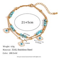 Basic Vintage Style Classic Style Devil's Eye Stainless Steel Plating 18k Gold Plated Women's Anklet main image 5