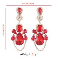 1 Pair Elegant Solid Color Inlay Alloy Artificial Gemstones Drop Earrings main image 2