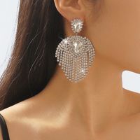 1 Pair Modern Style Simple Style Heart Shape Rhinestone Drop Earrings main image 4