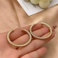 1 Pair Vintage Style Circle Plating Inlay Copper Zircon K Gold Plated Ear Studs main image 4