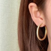 1 Pair Vintage Style Circle Plating Inlay Copper Zircon K Gold Plated Ear Studs main image 1