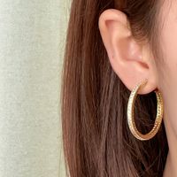 1 Pair Vintage Style Circle Plating Inlay Copper Zircon K Gold Plated Ear Studs main image 5